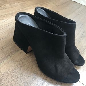 Vince Petra black suede block heel mule